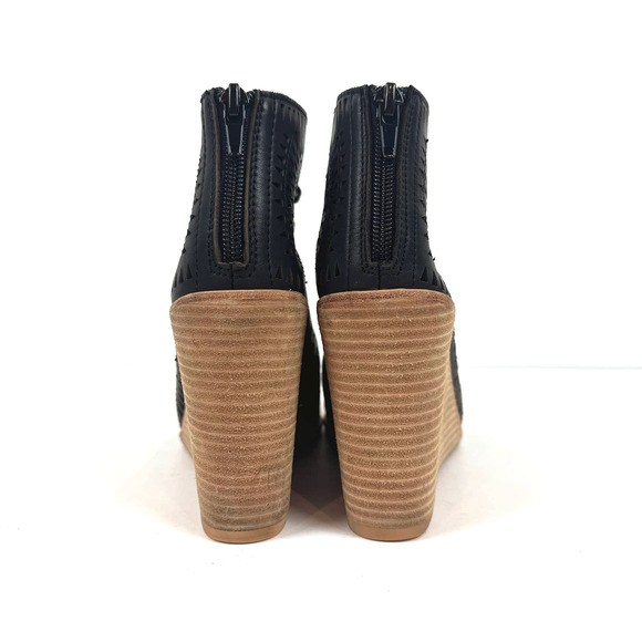 Jeffrey Campbell Women's Rodillo Perforated Leather Wedge Sandals Heels Size 6 - Picture 5 of 6